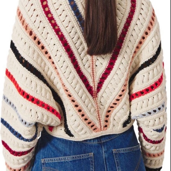 Ba&sh crochet multi colored sweater Size Small excellent condition! - Picture 3 of 13